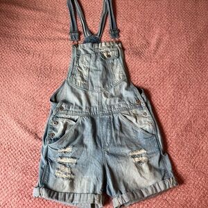 H&M Light Blue Denim Short Overalls